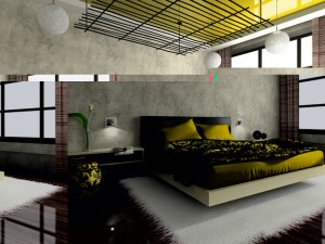 Luxurious interior of bedroom