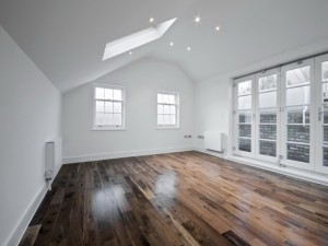 loft room with roof window