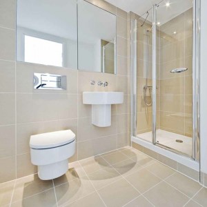 bathroom with shower corner