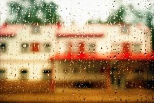 Rain, view from house window