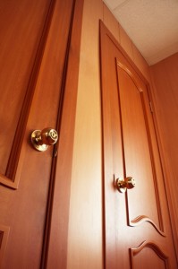 Wooden door. Interior