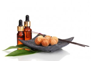 aromatherapy setting isolated on white