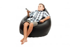 Cute kid watching tv