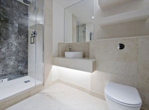 Luxury bathroom with marble