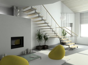 3D render modern interior of living-room