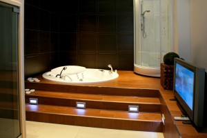 Bath with TV