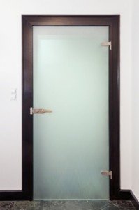 Modern closed glass door