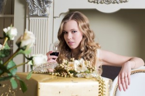 Beautiful woman with flowers