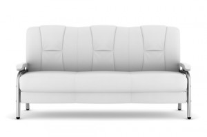 leather couch isolated on white background with clipping path