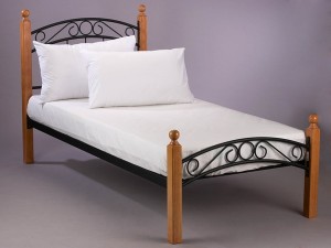 Wooden frame bed