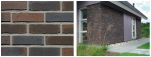 Ukázka lícovyých cihel Terca, řada Wasserstrich bricks